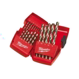 Milwaukee Set Τρυπάνια Σιδήρου Ασημί DIN 338 HSS-G 19 τεμαχίων