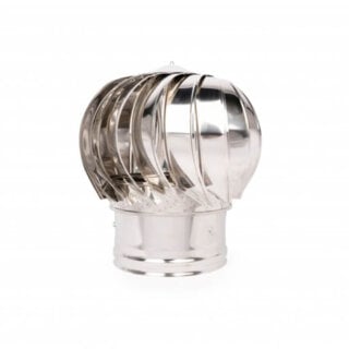 Inox Shell Καπέλο Καπνοδόχου Αιολικό Περιστροφικό Inox Ø250