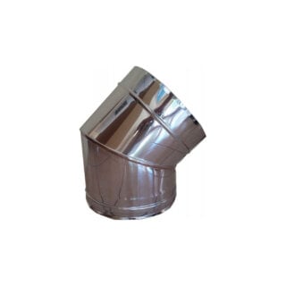InoxShell Γωνία 45˚Inox Καμινάδας Μονού Τοιχώματος Ø150